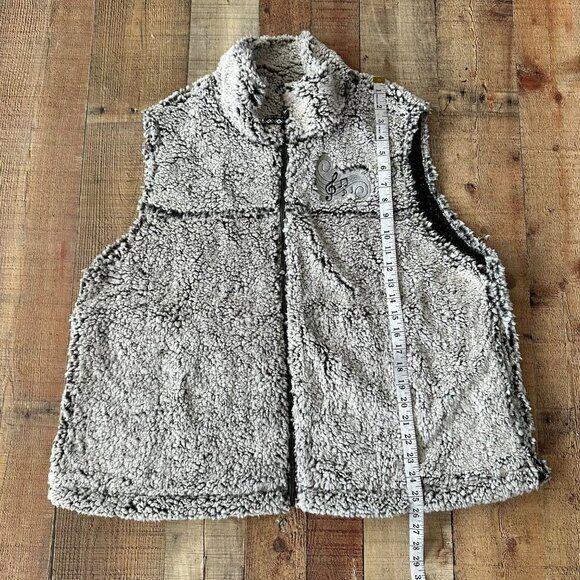Catalog Favorites Gray sherpa teddy bear vest music note embroidered women's 1x - Picture 3 of 7